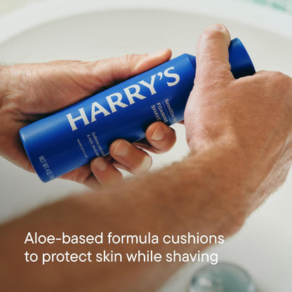 Original Shaving Kit for Men - Razor Handle, 3 Razor Blade Refills, Foaming Shave Gel, and Travel Blade Cover - German Engineered - Charcoal