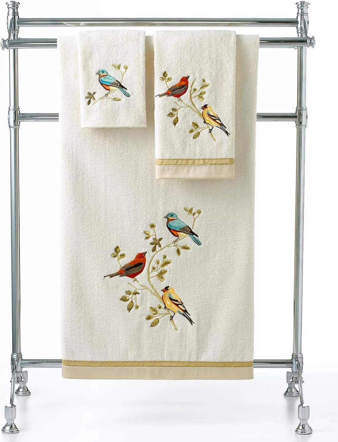- Washcloth, Soft & Absorbent, Nature Inspired Bathroom Decor (Gilded Birds Collection)